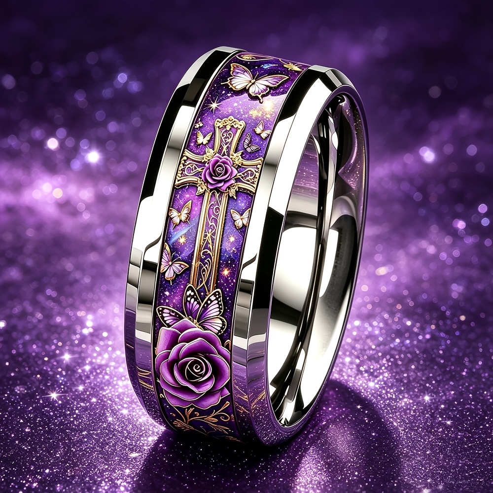 Gothic-style Religious-themed Unisex Ring, Stainless Steel